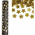 vystřelovací konfety metalické hvězdy ZLATÉ 60cm – Zboží Dáma