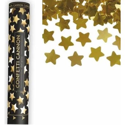 vystřelovací konfety metalické hvězdy ZLATÉ 60cm – Zboží Dáma