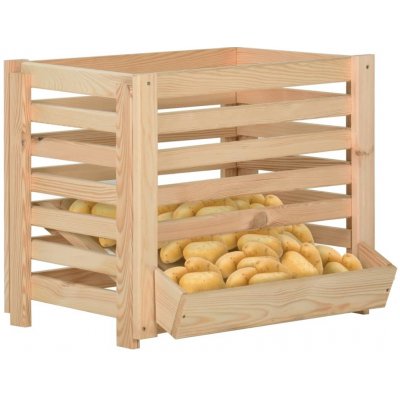 VidaXL Bedna na brambory 60 x 40 x 50 cm masivní borové dřevo – Zboží Mobilmania
