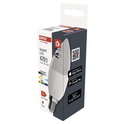 Emos GOSMART LED CANDLE 4,8W40W 470lm E14 WIFI RGBW – Hledejceny.cz