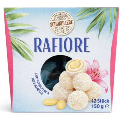 Schokoliebe Rafiore kokosové kuličky s celou mandlí 12 ks 150 g – Zboží Dáma