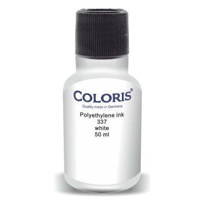 Coloris Razítková barva 337 na polyetylenové sáčky bílá 50 g rychleschnoucí
