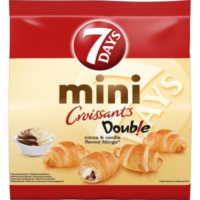 7 Days Mini Croissants double kakao-vanilka 185 g – Sleviste.cz