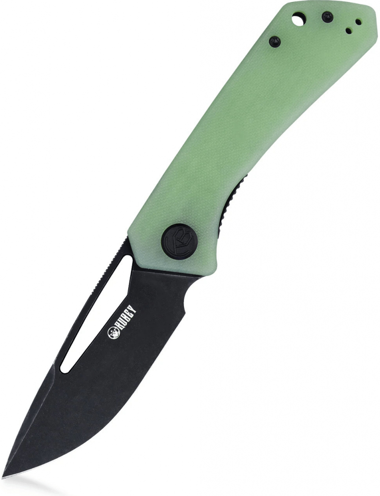 KUBEY Thalia Front Flipper EDC Pocket Folding Knife Jade G10 Handle KU331E