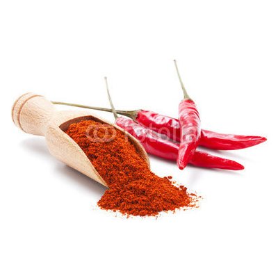 WEBLUX 44581682 Fototapeta vliesová milled red chili pepper isolated on white mleté ??červené chilli papričky izolovaných na bílém rozměry 145 x 100 cm – Zbozi.Blesk.cz