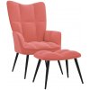 Křeslo vidaXL 328088 relaxační se stoličkou růžové samet