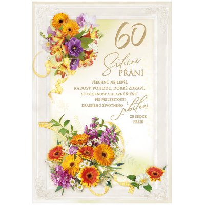 ARGUS Přání k 60. narozeninám 15-8015c60 – Zboží Dáma