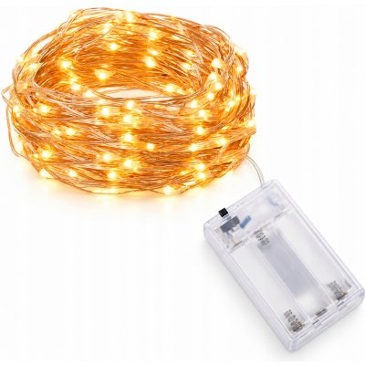 Vánoční osvětlení na stromeček Springos 100 LED teplá bílá 10,20 m na baterie – Hledejceny.cz