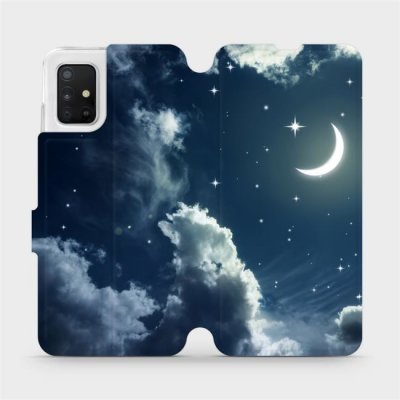 Pouzdro Mobiwear Parádní flip Samsung Galaxy A51 - V145P - Noční obloha s měsícem – Zboží Mobilmania