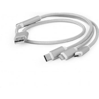 Gembird CC-USB2-AM31-1M-S USB 3-in-1, 1m, stříbrný