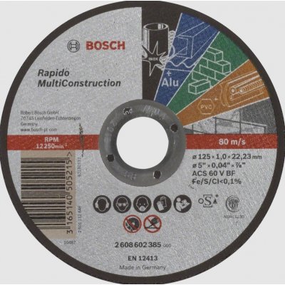 BOSCH 2608602385 / Víceučelový řezací kotouč / Průměr 125 x 22.23 mm / Šířka řezu 1 mm (2608602385) – Zboží Mobilmania