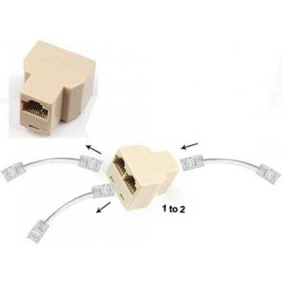 Modulární rozbočení 8P8C RJ45 1x female/2x female – Hledejceny.cz
