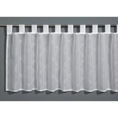 Sehlbach Vitrážová záclona s poutky, výšivka kostkovaná, bílo-šedá, 140 x 48 cm – Hledejceny.cz
