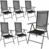 Zahradní židle a křeslo tectake 404366 6 zahradní židle hliníkové - černá/antracit