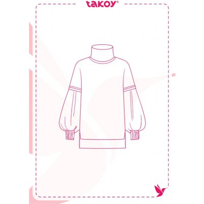 Takoy Elektronický PDF střih dámská roláková mikina z počesané teplákoviny Gia-48-54 – Hledejceny.cz