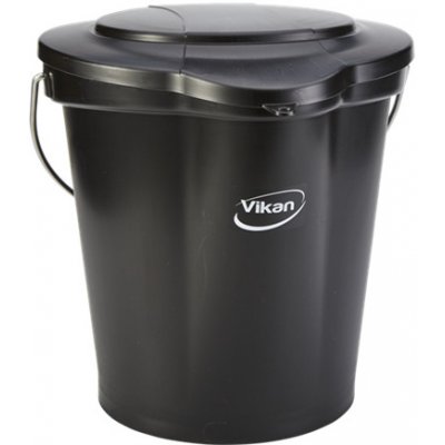 Vikan Černý plastový kbelík s víkem 12 l