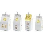 PartyDeco Adventní kalendář Domečky s čísly bílá zlatá – Sleviste.cz