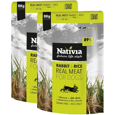 Nativia Real Meat Rabbit and Rice 2 x 8 kg