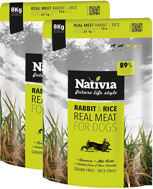 Nativia Real Meat Rabbit and Rice 2 x 8 kg