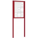PROCITY Venkovní vitrína Classique, 9 x A4, včetně sloupků, červená | Zboží Auto