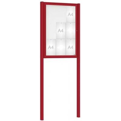 PROCITY Venkovní vitrína Classique, 9 x A4, včetně sloupků, červená | Zboží Auto