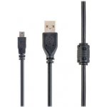 Gembird CCF-USB2-AM5P-6 USB 2.0 A-Mini B (5pin) propojovací, HQ s ferritovým jádrem, 1,8m, černý – Sleviste.cz