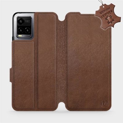 Pouzdro Mobiwear Luxusní kožené Flip Vivo Y33s - Hnědé - L_BRS hnědé Leather