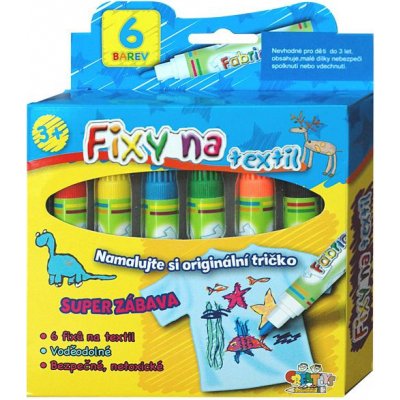 Fixy na textil vodě odolné 6ks v krabičce 13x13cm – Zboží Mobilmania