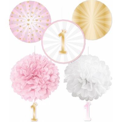 Amscan Visící dekorace 1. narozeniny rozety modré – Zbozi.Blesk.cz