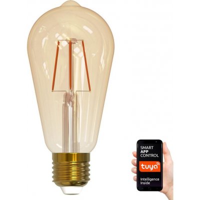 Polux 7516 LED žárovka LED E27 ST64 5,5W 470lm 1800K-2700K 320° Filament GOLDLUX Smart WiFi TUYA – Zboží Mobilmania