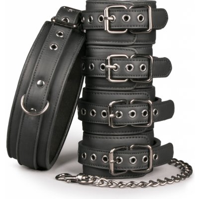 Sada EasyToys Fetish set with Collar Ankle and Wrist Cuffs – Zbozi.Blesk.cz