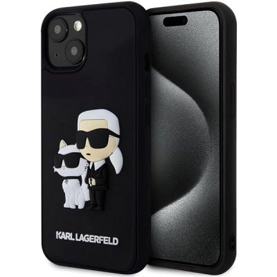 Pouzdro Karl Lagerfeld 3D Rubber Karl and Choupette iPhone 15 Plus černé