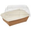 Jednorázové nádobí EcoObaly Papírový box miska EKO na salát 100x140x70 mm hnědý s vysokým transp. víčkem