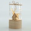 Vánoční dekorace Eurolamp Skleněný dekor s chaloupkou a sobem 9 x 18 cm