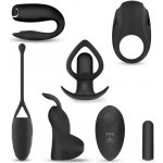 Tardenoche Six-In-One Vibrating Bullet & 6 Silicone Accessories Kit Black – Zboží Dáma