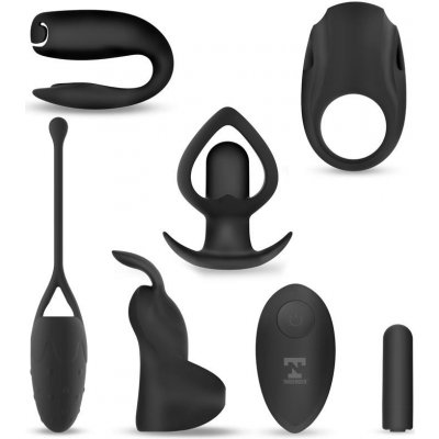 Tardenoche Six-In-One Vibrating Bullet & 6 Silicone Accessories Kit Black – Zboží Dáma