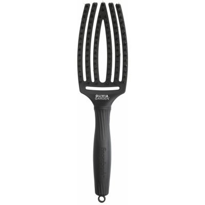 Olivia Garden Finger Brush Black kartáč na vlasy masážní 6-řadý střední – Sleviste.cz