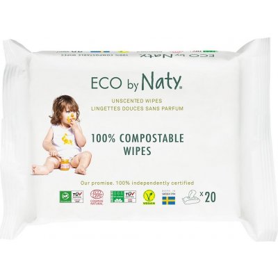 ECO by Naty vlhčené ubrousky pro citlivou pokožku 20 ks