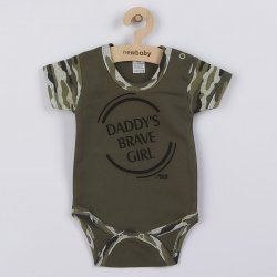 Kojenecké body s krátkým rukávem New Baby Army girl Kojenecké body s krátkým rukávem New Baby Army girl