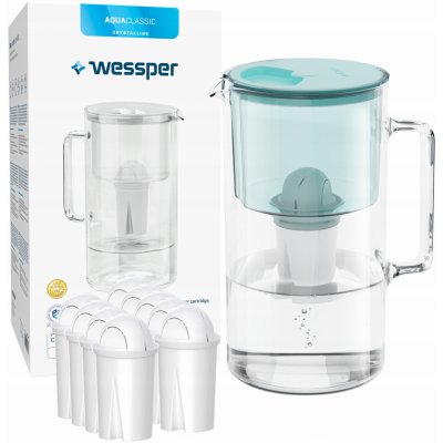 Wessper Sada Wessper AquaClassic se skládá z 2,5l skleněný džbán Crystalline a 9x filtrační patrona – Zbozi.Blesk.cz