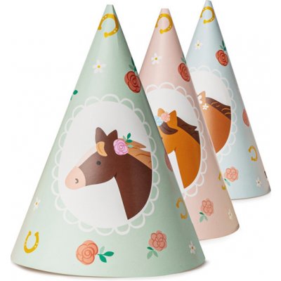 PartyDeco Čepičky papírové Koník 6 ks 16cm mix – Zboží Dáma