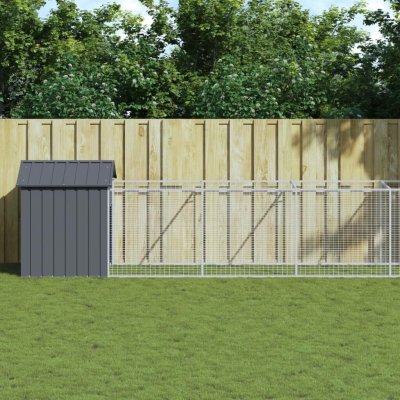 vidaXL Psí bouda s výběhem antracitová 117 x 1017 x 123 cm pozinkovaná ocel 9799.3189062 – Hledejceny.cz