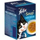 Krmivo pro kočky Felix Soup Lahodný výběr z ryb s treskou s tuňákem s platýzem 6 x 48 g