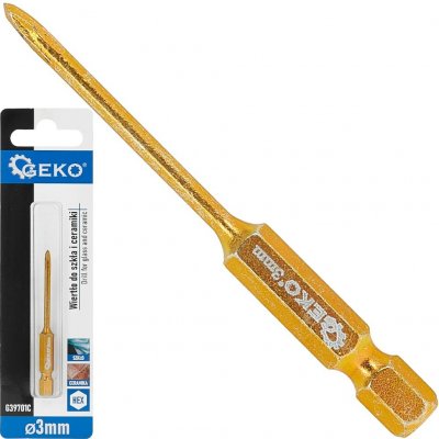Kopinatý vrták do skla a keramiky 3 mm HEX – GEKO G39701C – Hledejceny.cz
