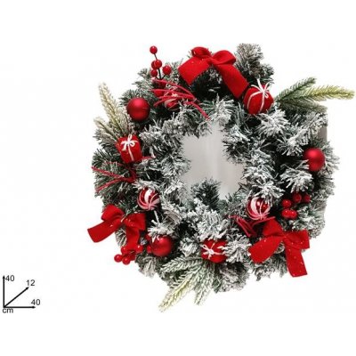 PROHOME Věnec vánoční 40 x 12 cm mašle – Zboží Dáma