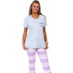 Šedé i fialové pruhované dámské Capri Sleep Stars 1B1664 – Zboží Dáma