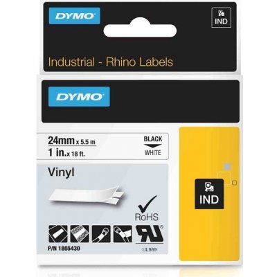 DYMO vinylová páska RHINO D1 24 mm x 5,5 m, černá na bílé, 1805430 – Zbozi.Blesk.cz