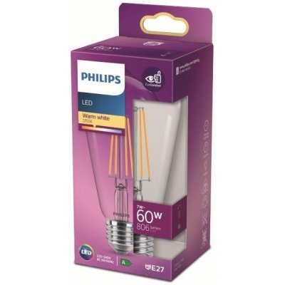 Philips 8718699763053 LED žárovka 1x7W E27 806lm 2700K teplá bílá, čirá, EyeComfort – Hledejceny.cz