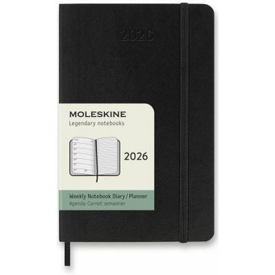 Moleskine A6 týdenní 2026 černý – Zboží Dáma