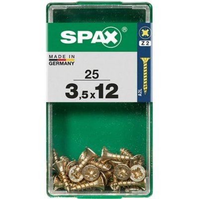 Spax Uni vrut zápust.hlava PZ/Z2 4CUT a plným závitem Yellox 35 x 12 mm 25 ks – Hledejceny.cz